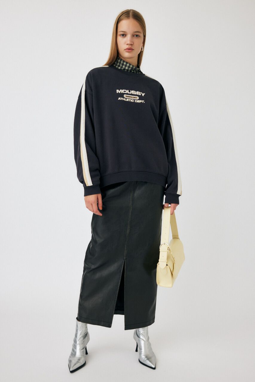 MOUSSY「AGED F／LEATHER スカート」|スカート|BLK