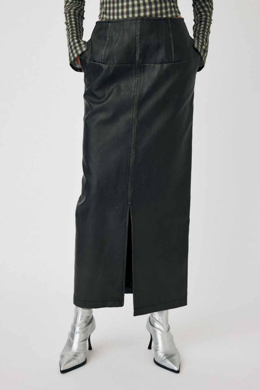 MOUSSY「AGED F／LEATHER スカート」|スカート|