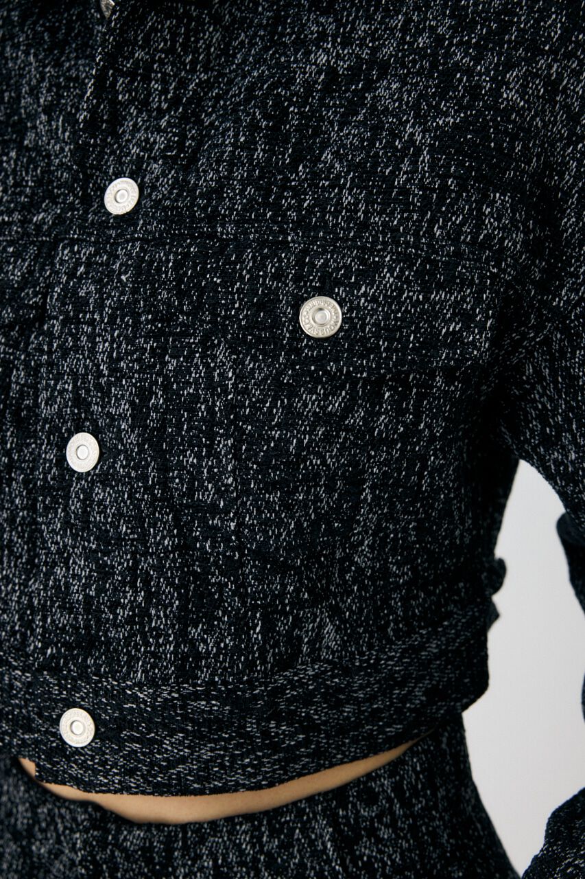 MOUSSY「SHORT TWEEDY ジャケット」|デニムジャケット|