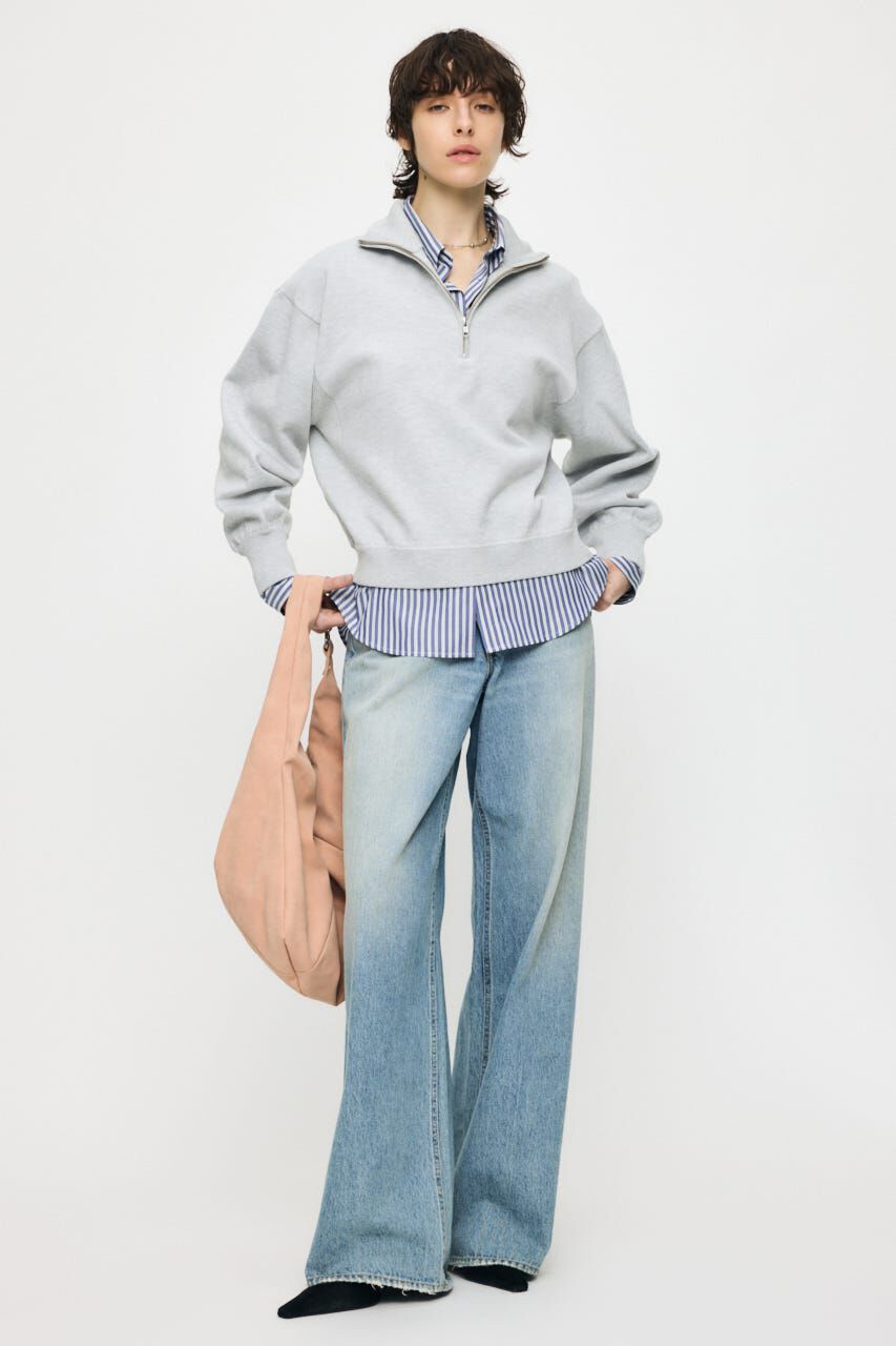 MOUSSY「SWEAT LIKE HALF ZIP ニットトップス」|パーカー|