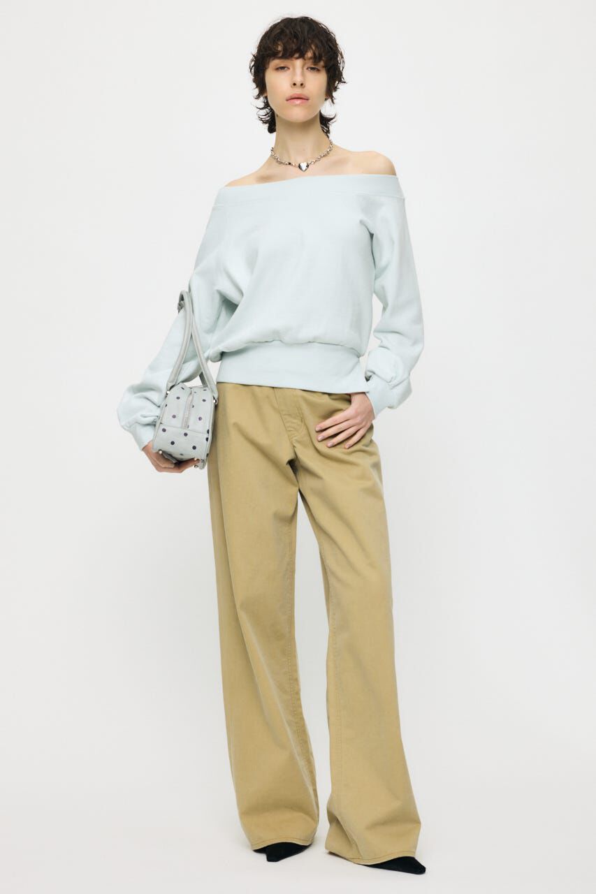 MOUSSY「SIDE SLIT OFF SHOULDER スウェット」|パーカー|