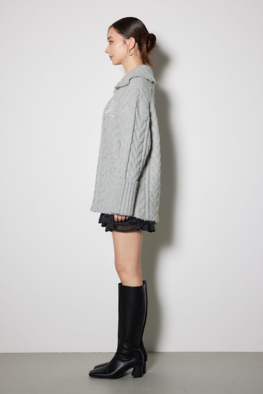 rienda「ケーブルルーズニット ワンピース」|ワンピース|