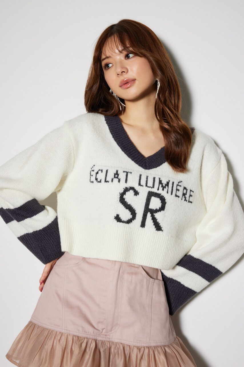 rienda「ユニフォームルーズニットトップス」|ニット・セーター|WHT