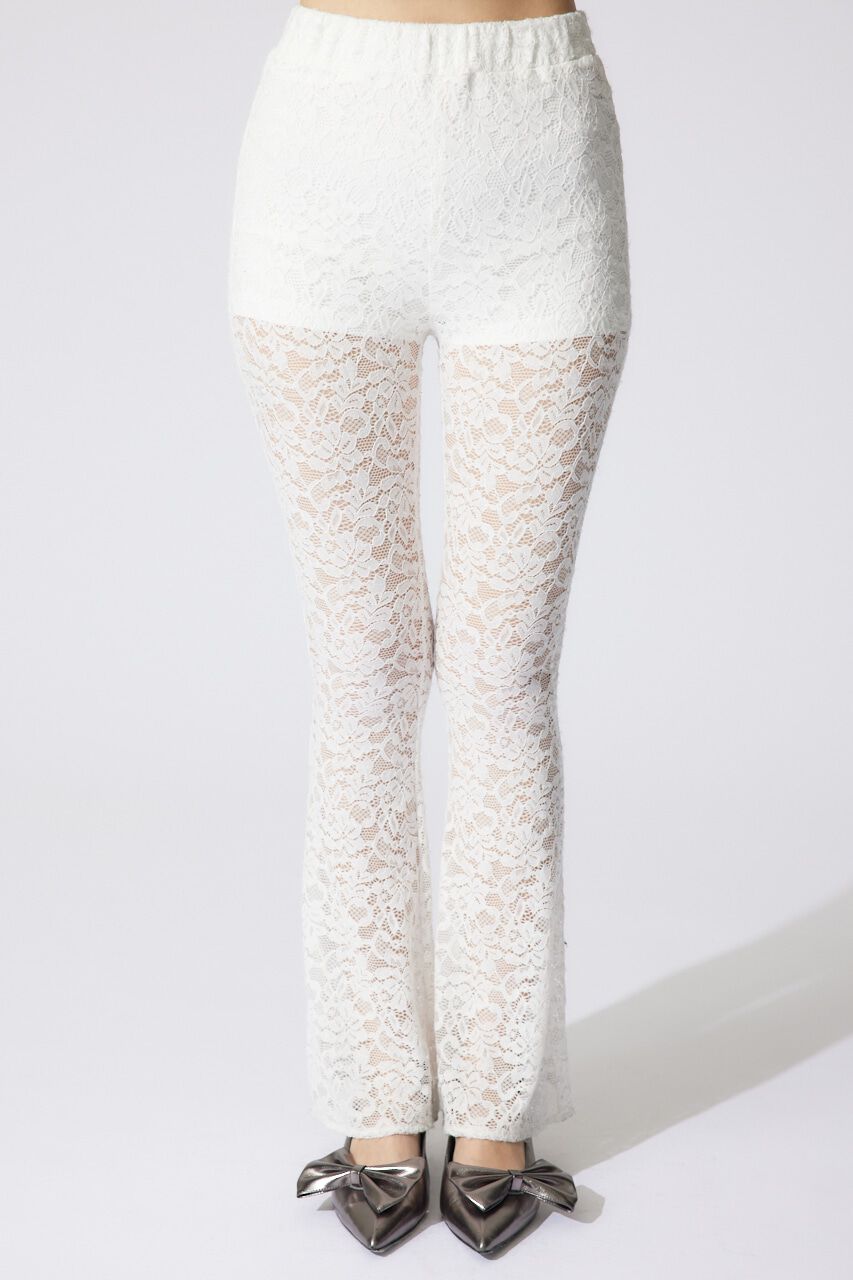 rienda「レースフレアジャストウエストパンツ」|その他|