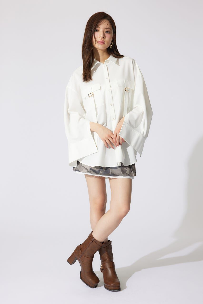 rienda「バックルディティールBigシャツ」|シャツ・ブラウス|