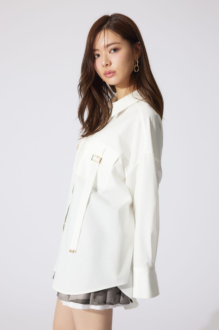 rienda「バックルディティールBigシャツ」|シャツ・ブラウス|