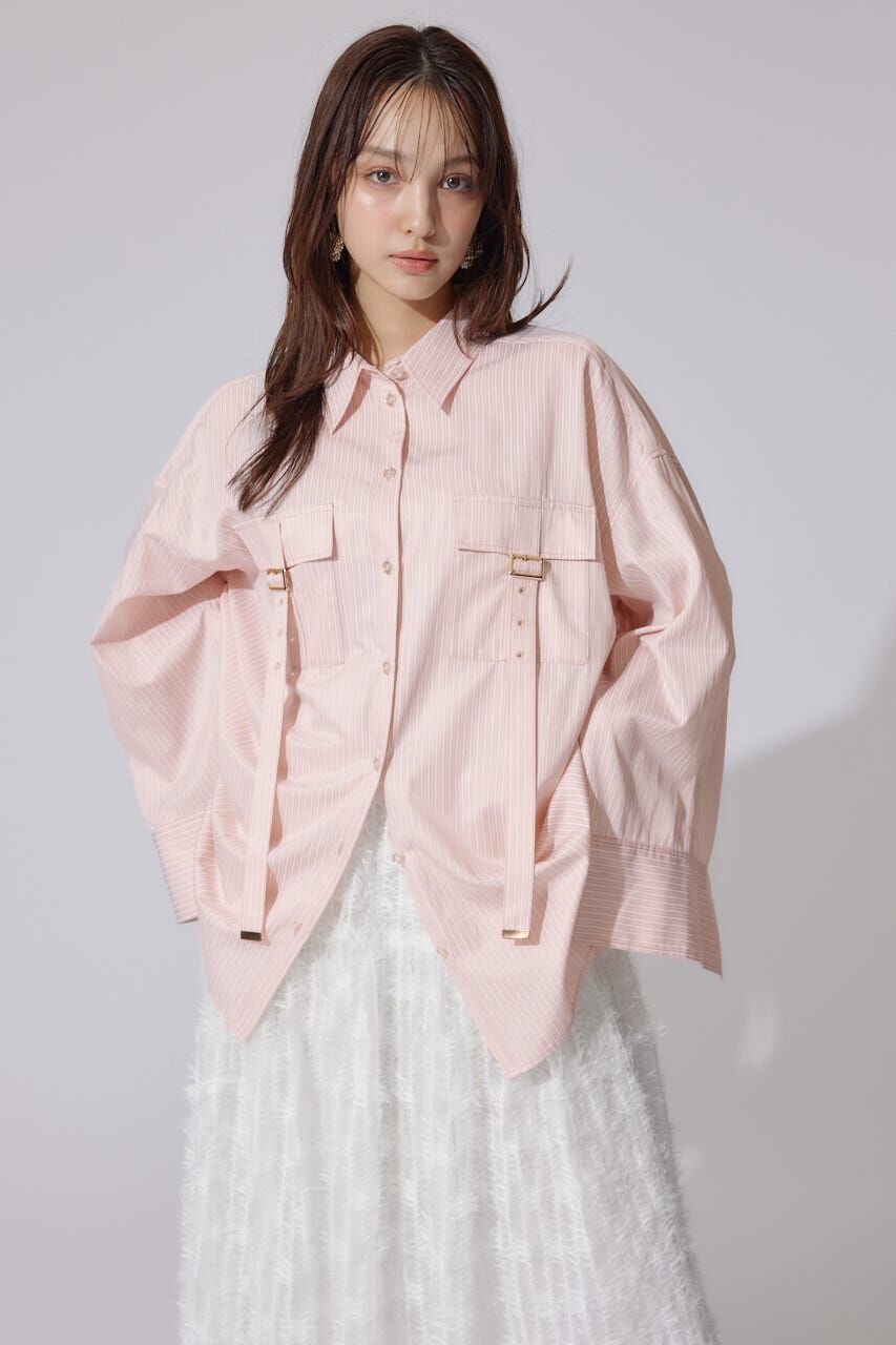 rienda「バックルディティールBigシャツ」|シャツ・ブラウス|柄PNK5