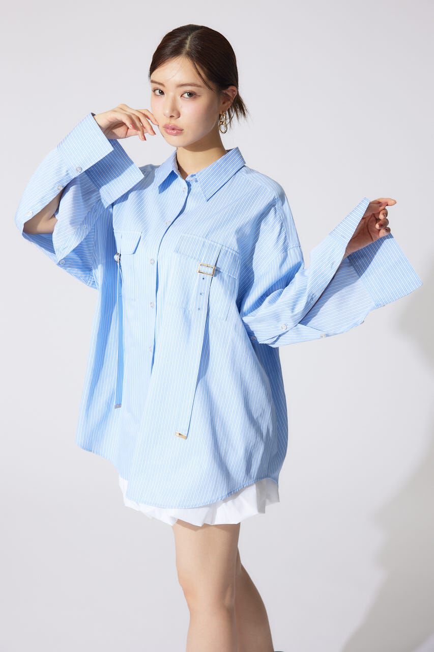 rienda「バックルディティールBigシャツ」|シャツ・ブラウス|