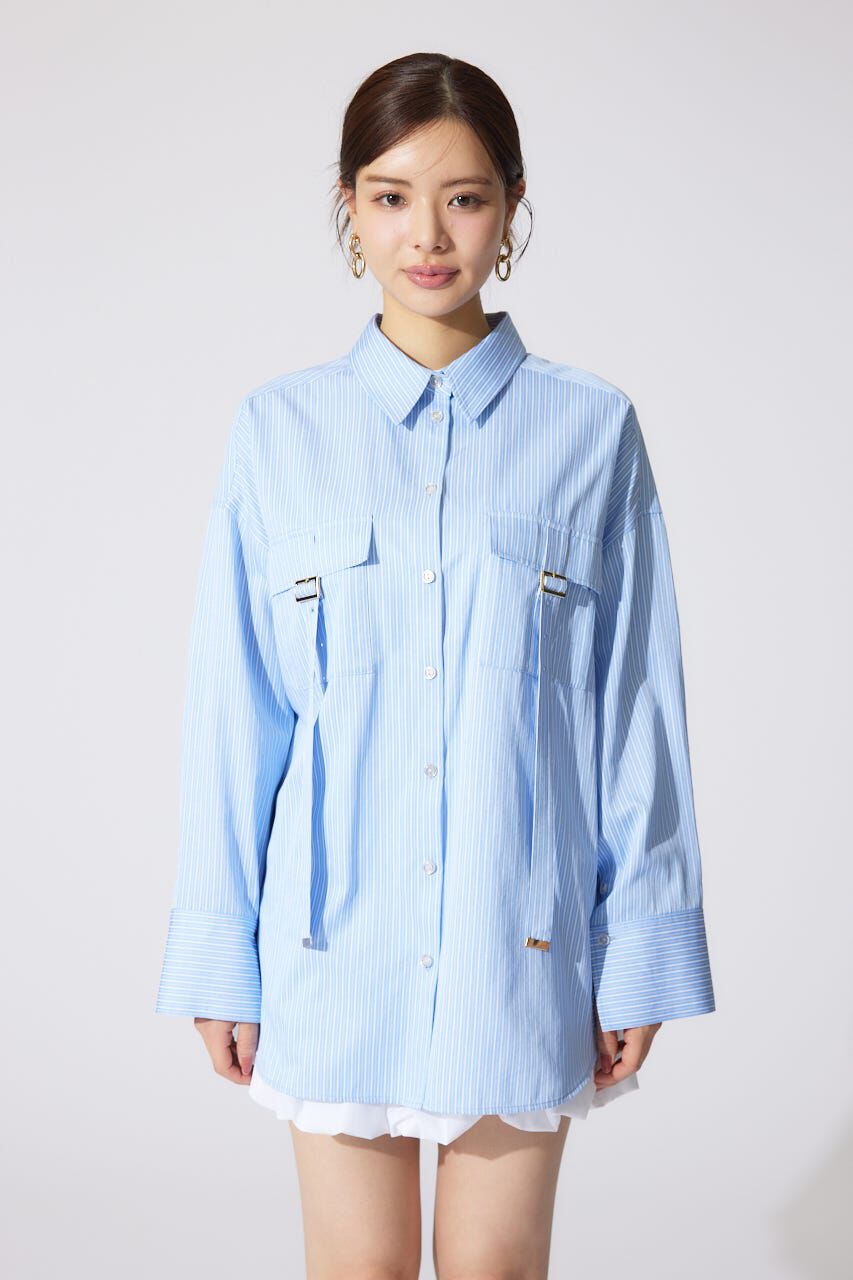 rienda「バックルディティールBigシャツ」|シャツ・ブラウス|