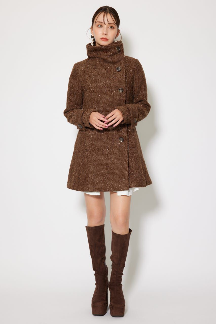 rienda「25オーバーネックシンデレララインミニコート」|その他|