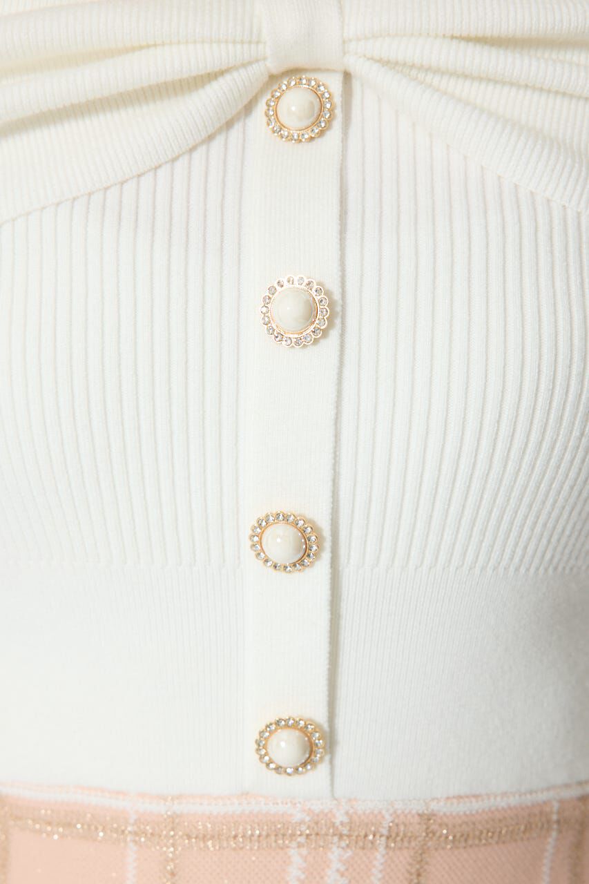 rienda「リボンデザインツイードニットワンピース」|ワンピース|