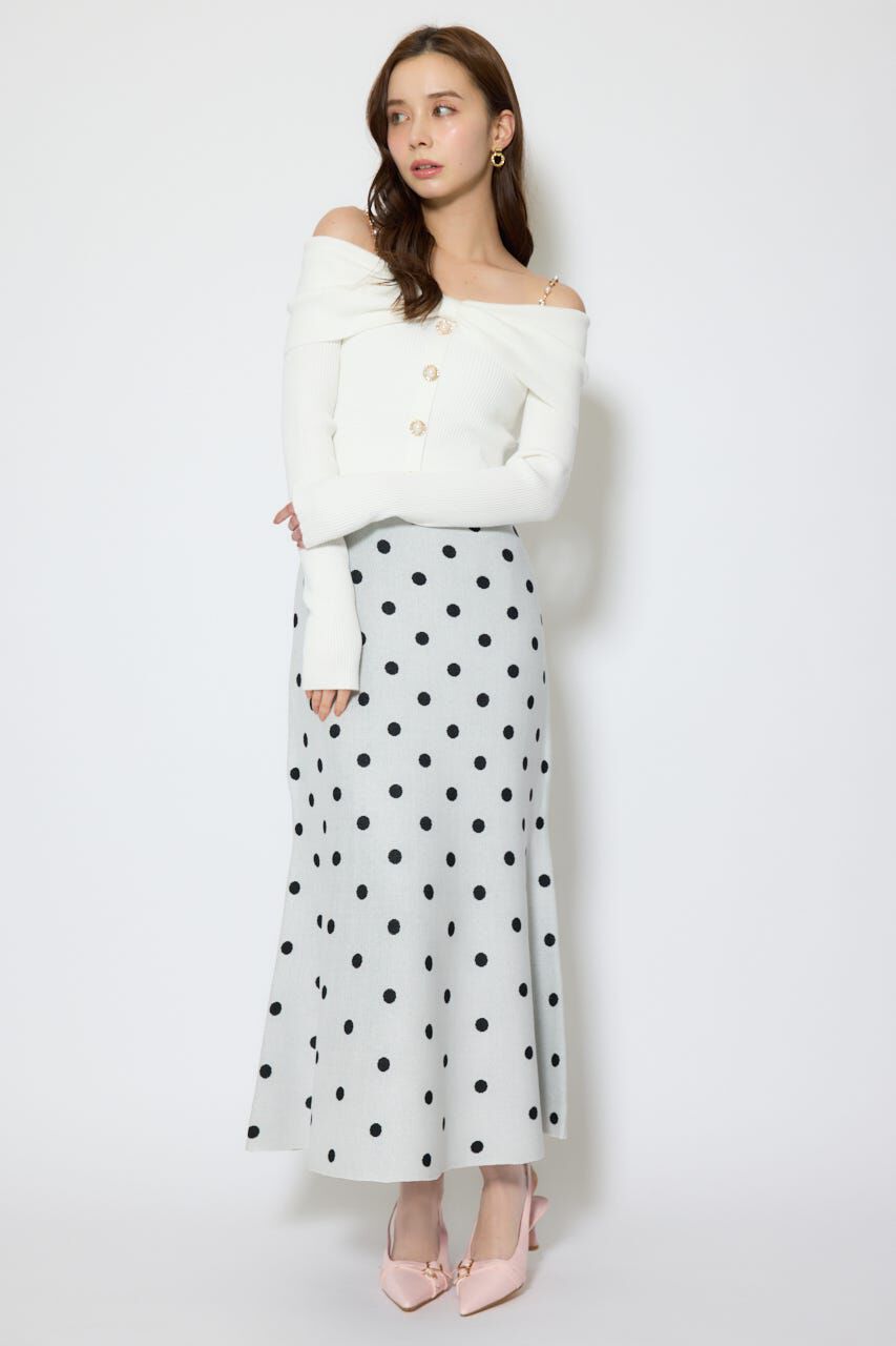 rienda「リボンデザインドットニットワンピース」|ワンピース|