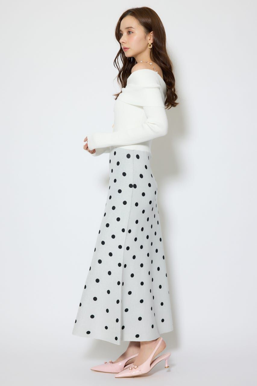 rienda「リボンデザインドットニットワンピース」|ワンピース|