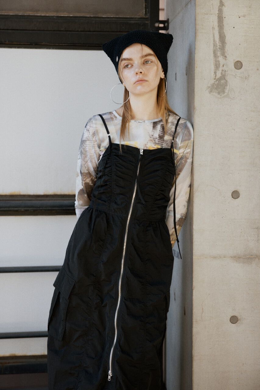 SLY「FRONT ZIP GATHER CAMI ワンピース」|ワンピース|