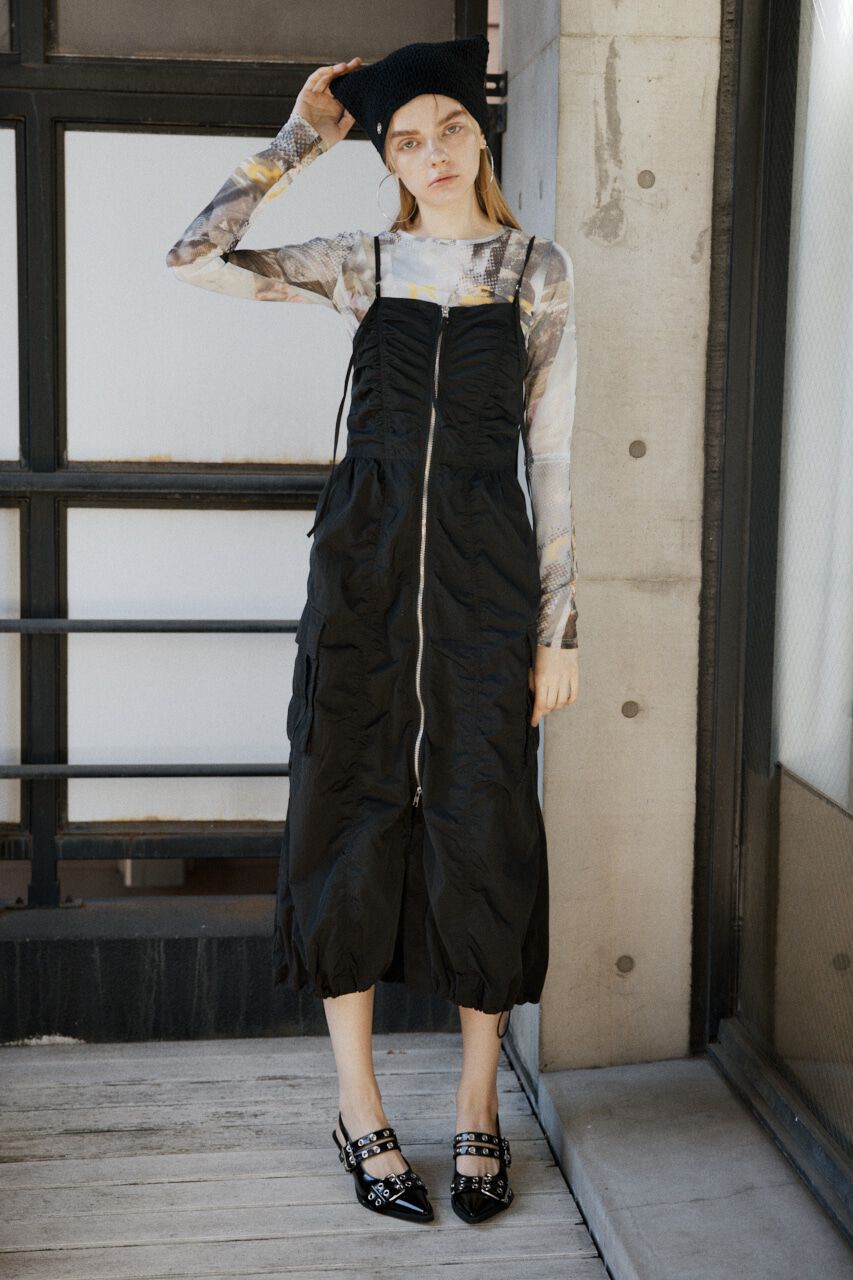 SLY「FRONT ZIP GATHER CAMI ワンピース」|ワンピース|