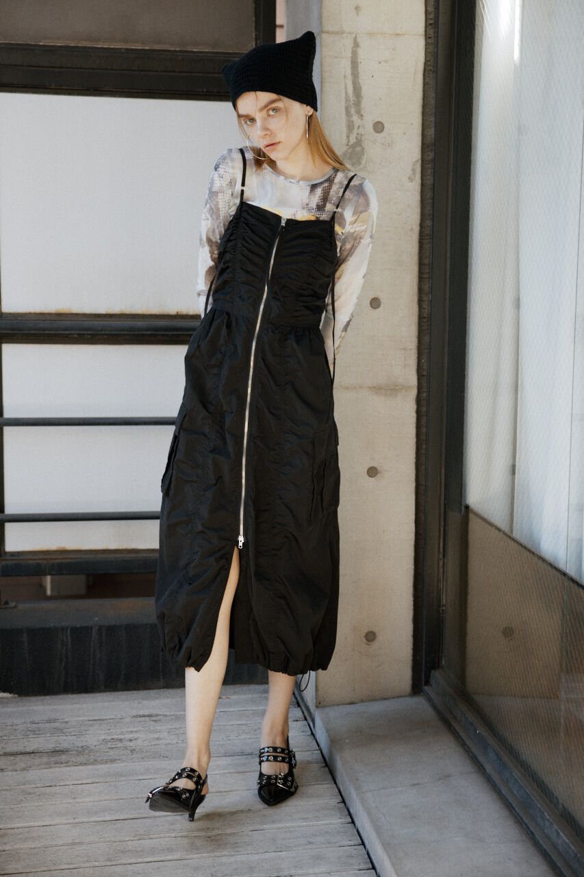 SLY「FRONT ZIP GATHER CAMI ワンピース」|ワンピース|