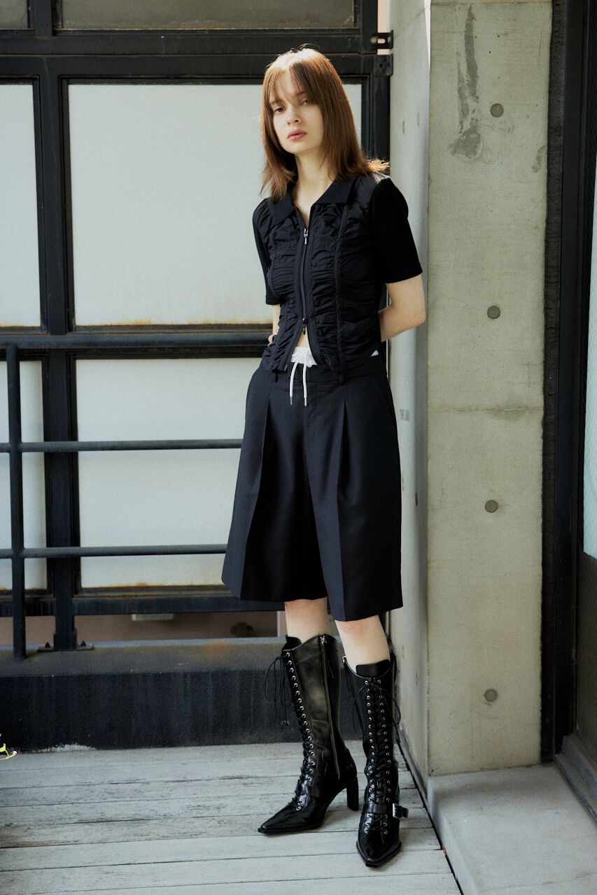 SLY「FRONT GATHER ZIP トップス」|Tシャツ・カットソー|