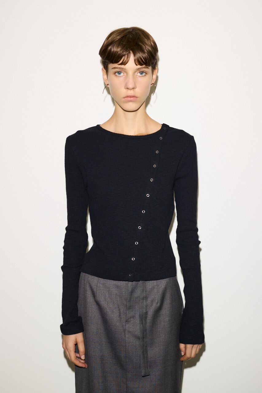 SLY「SLANT BUTTON L／S トップス」|Tシャツ・カットソー|