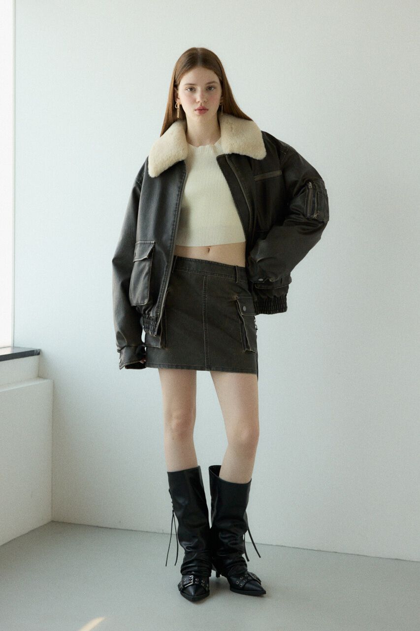 SLY「3D PK F／LEATHER MINI スカート」|スカート|