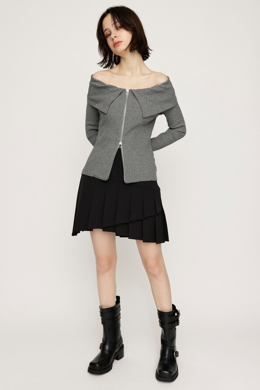 SLY「RANDOM HEM PLEATS ショートスカート」|スカート|BLK