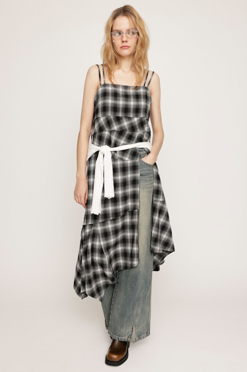 SLY「ASYMMETRY HEM CHECK ワンピース」|ワンピース|
