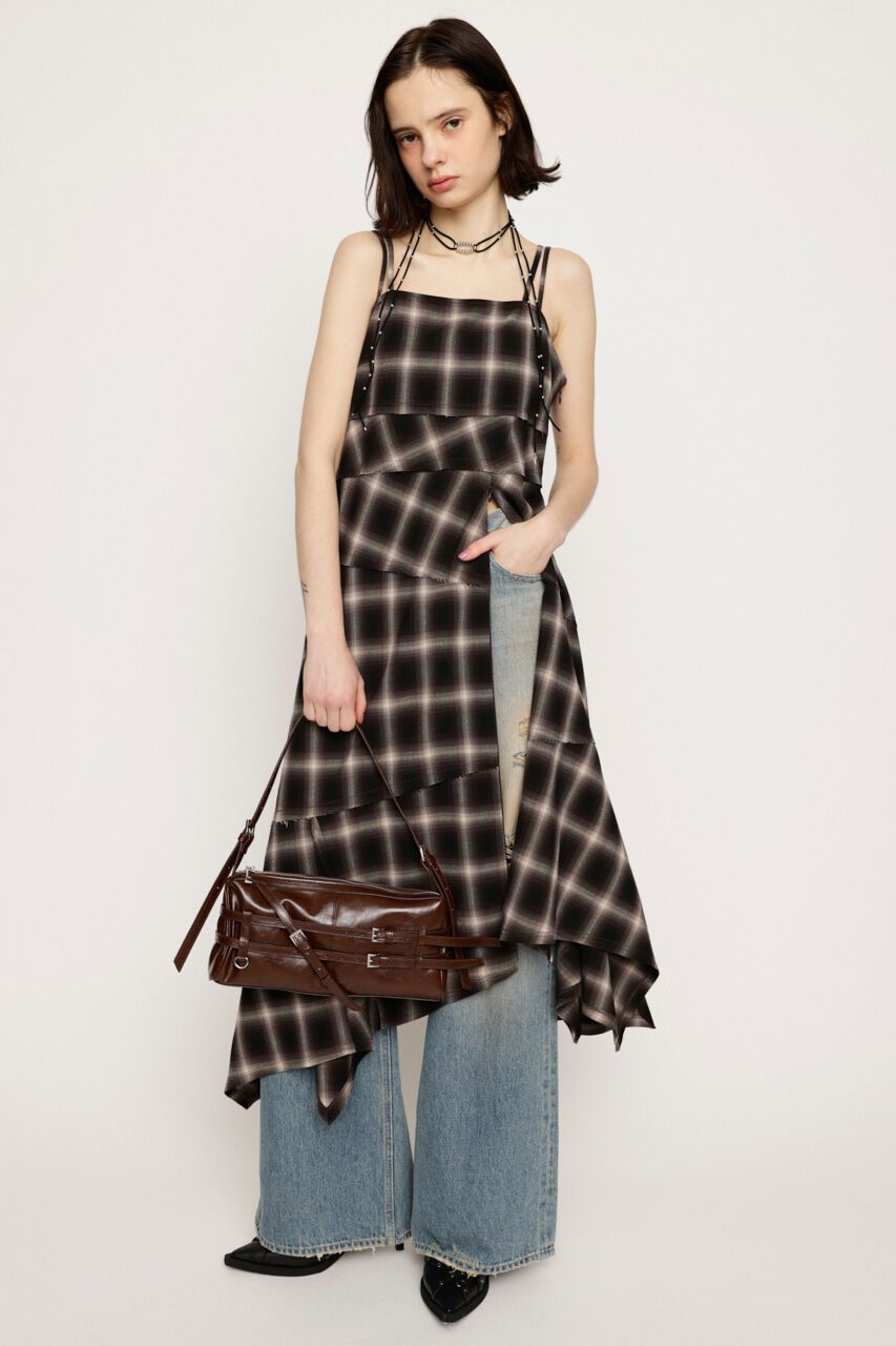 SLY「ASYMMETRY HEM CHECK ワンピース」|ワンピース|M/BRN7