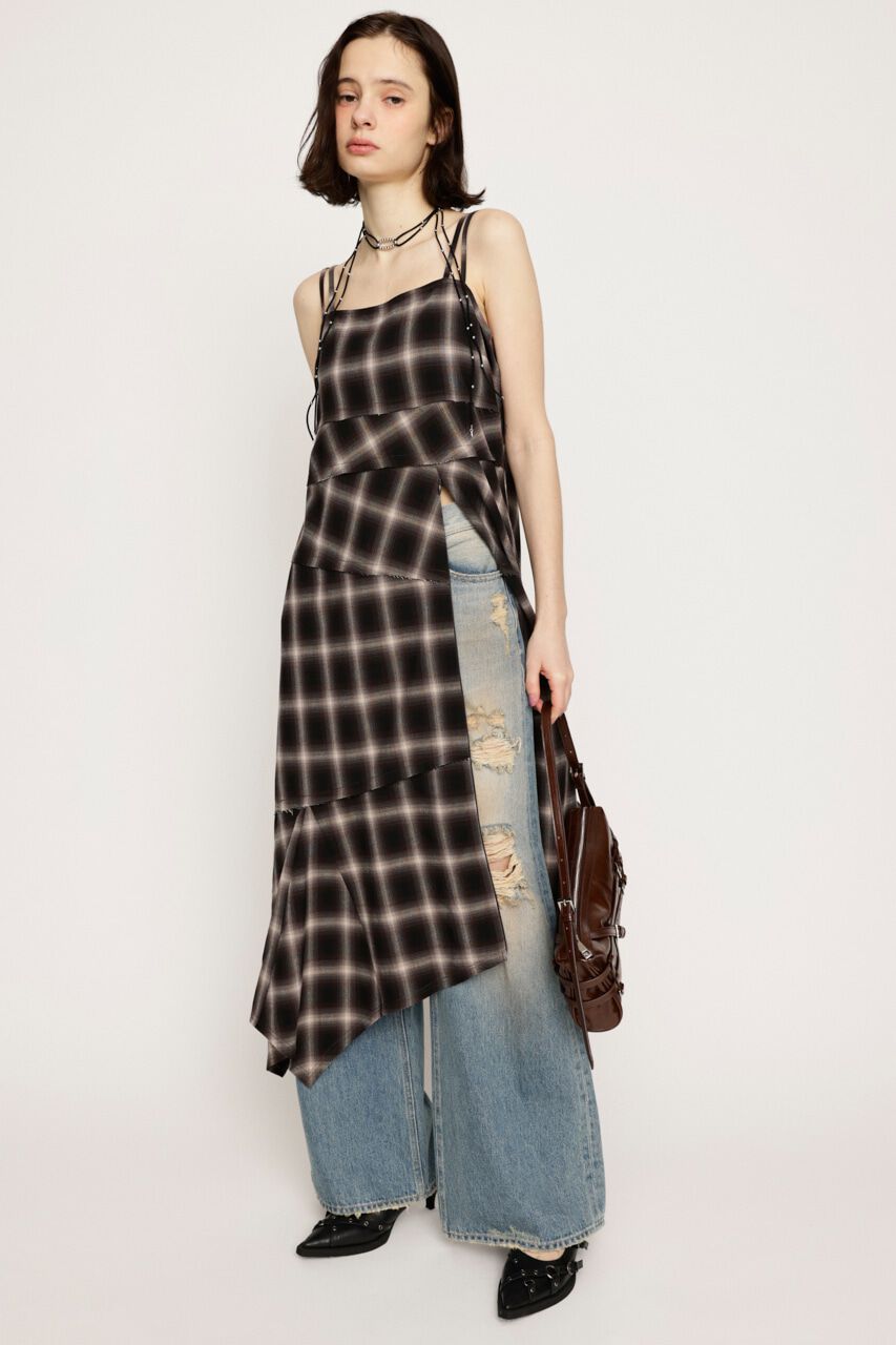 SLY「ASYMMETRY HEM CHECK ワンピース」|ワンピース|