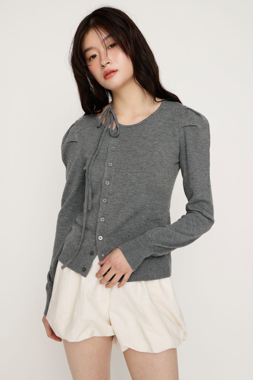 SLY「CURVE RIBBON HG PUFF トップス」|ニット・セーター|T.GRY