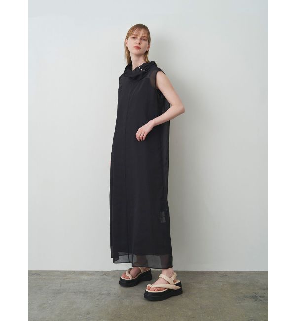 ELENDEEK「OFF NECK SHEER OP」|ワンピース|ブラック