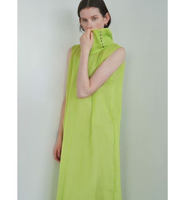 ELENDEEK「OFF NECK SHEER OP」|ワンピース|ライム