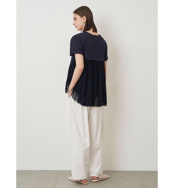 ELENDEEK「BACK PLEATS TULLE CS」|Tシャツ・カットソー|