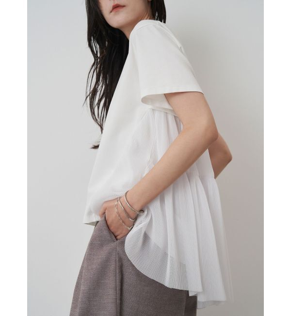 ELENDEEK「BACK PLEATS TULLE CS」|Tシャツ・カットソー|