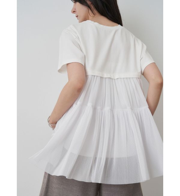 ELENDEEK「BACK PLEATS TULLE CS」|Tシャツ・カットソー|