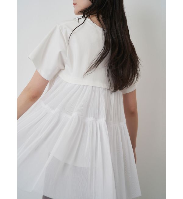 ELENDEEK「BACK PLEATS TULLE CS」|Tシャツ・カットソー|