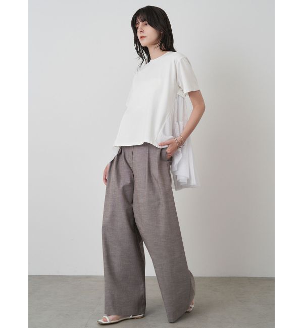 ELENDEEK「BACK PLEATS TULLE CS」|Tシャツ・カットソー|