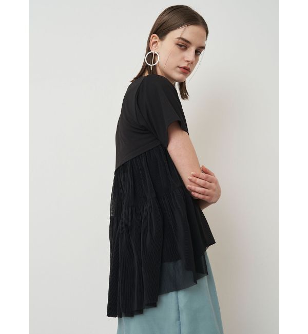 ELENDEEK「BACK PLEATS TULLE CS」|Tシャツ・カットソー|