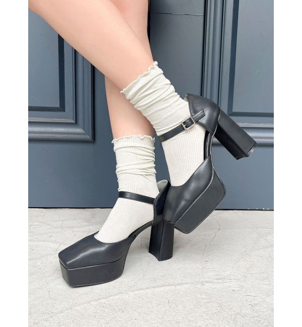 RESEXXY「チャンキーヒールセパレートパンプス」|パンプス|ブラック