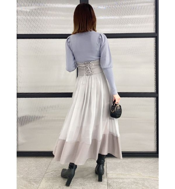 dazzlin「シアーグロッシーレースアップスカート」|スカート|