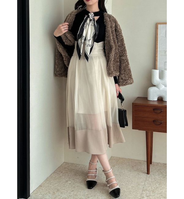 dazzlin「シアーグロッシーレースアップスカート」|スカート|