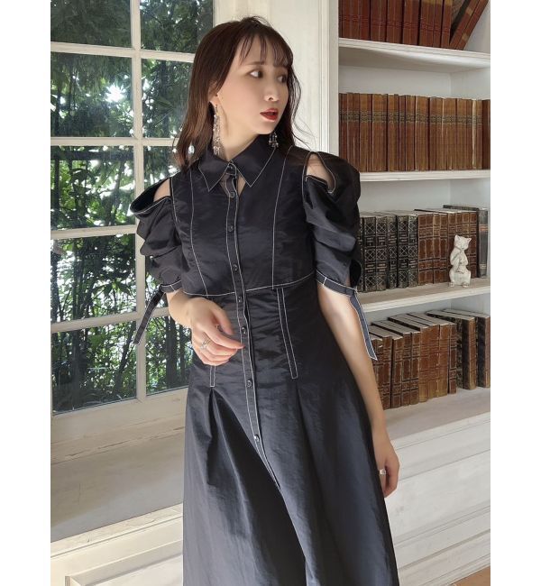 dazzlin「カットアウトシャツワンピース」|ワンピース|