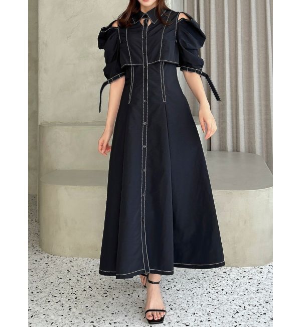 dazzlin「カットアウトシャツワンピース」|ワンピース|