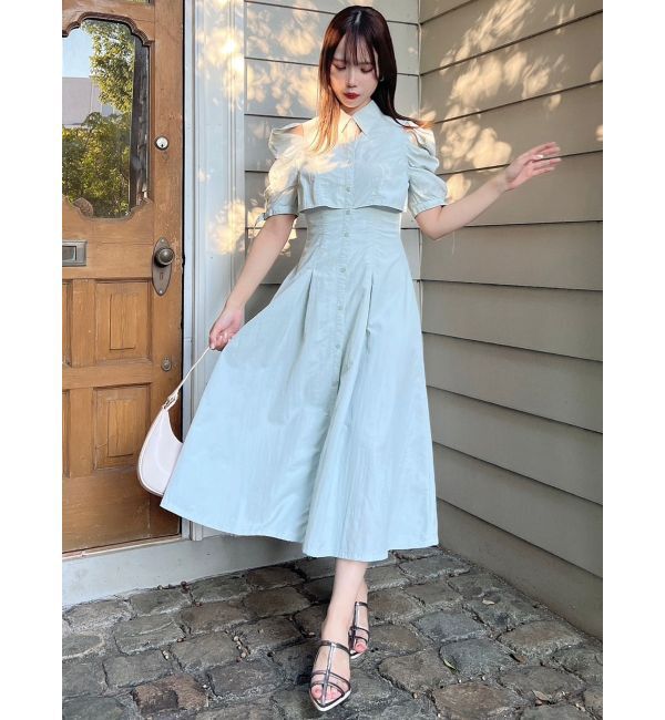 dazzlin「カットアウトシャツワンピース」|ワンピース|