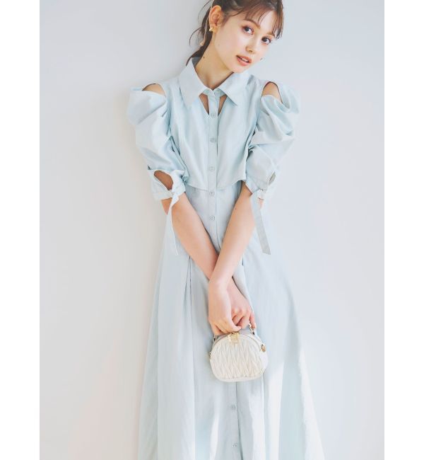 dazzlin「カットアウトシャツワンピース」|ワンピース|