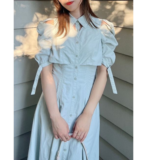 dazzlin「カットアウトシャツワンピース」|ワンピース|