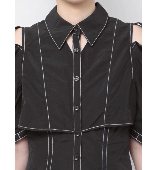 dazzlin「カットアウトシャツワンピース」|ワンピース|