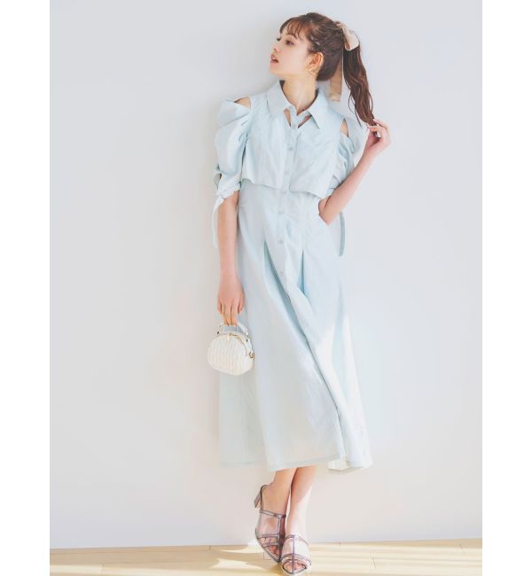 dazzlin「カットアウトシャツワンピース」|ワンピース|