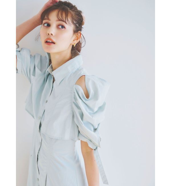 dazzlin「カットアウトシャツワンピース」|ワンピース|