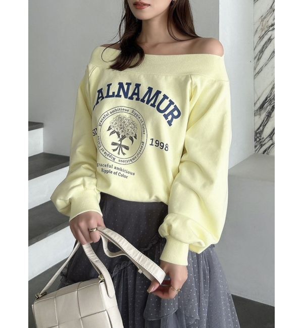 dazzlin「【CALNAMURコラボ】カルミアプリント オフショルダー プルオーバー」|スウェット・ジャージ|