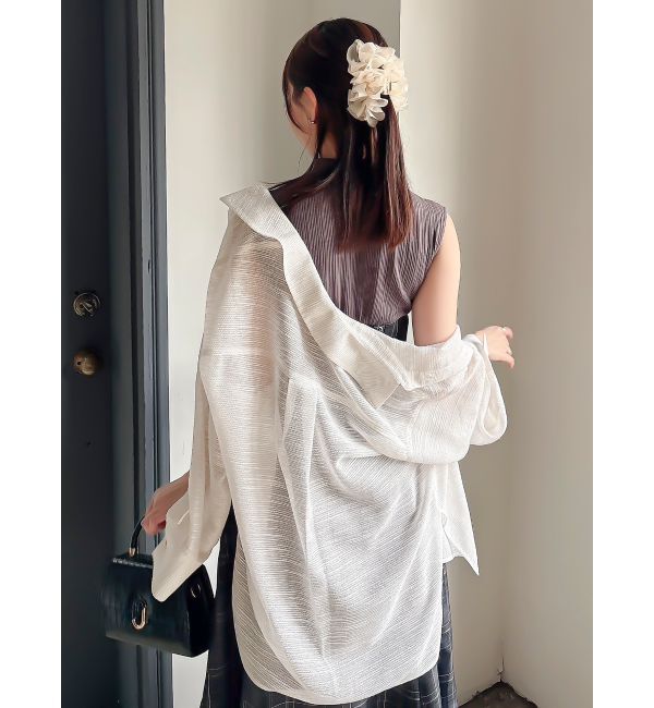 dazzlin「シアーツイードオーバーシャツ」|シャツ・ブラウス|アイボリー