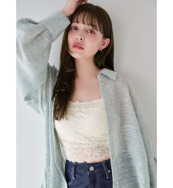 dazzlin「シアーツイードオーバーシャツ」|シャツ・ブラウス|